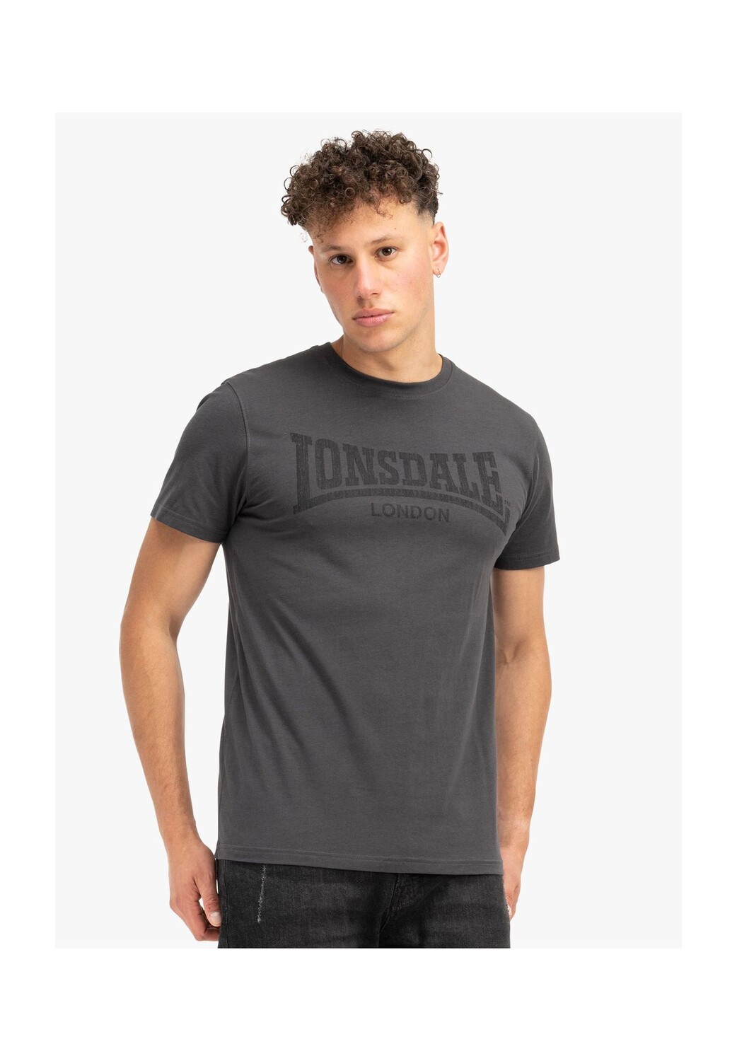 

Мужская футболка обычного кроя LOGO KAI LONSDALE, цвет Anthracite/black