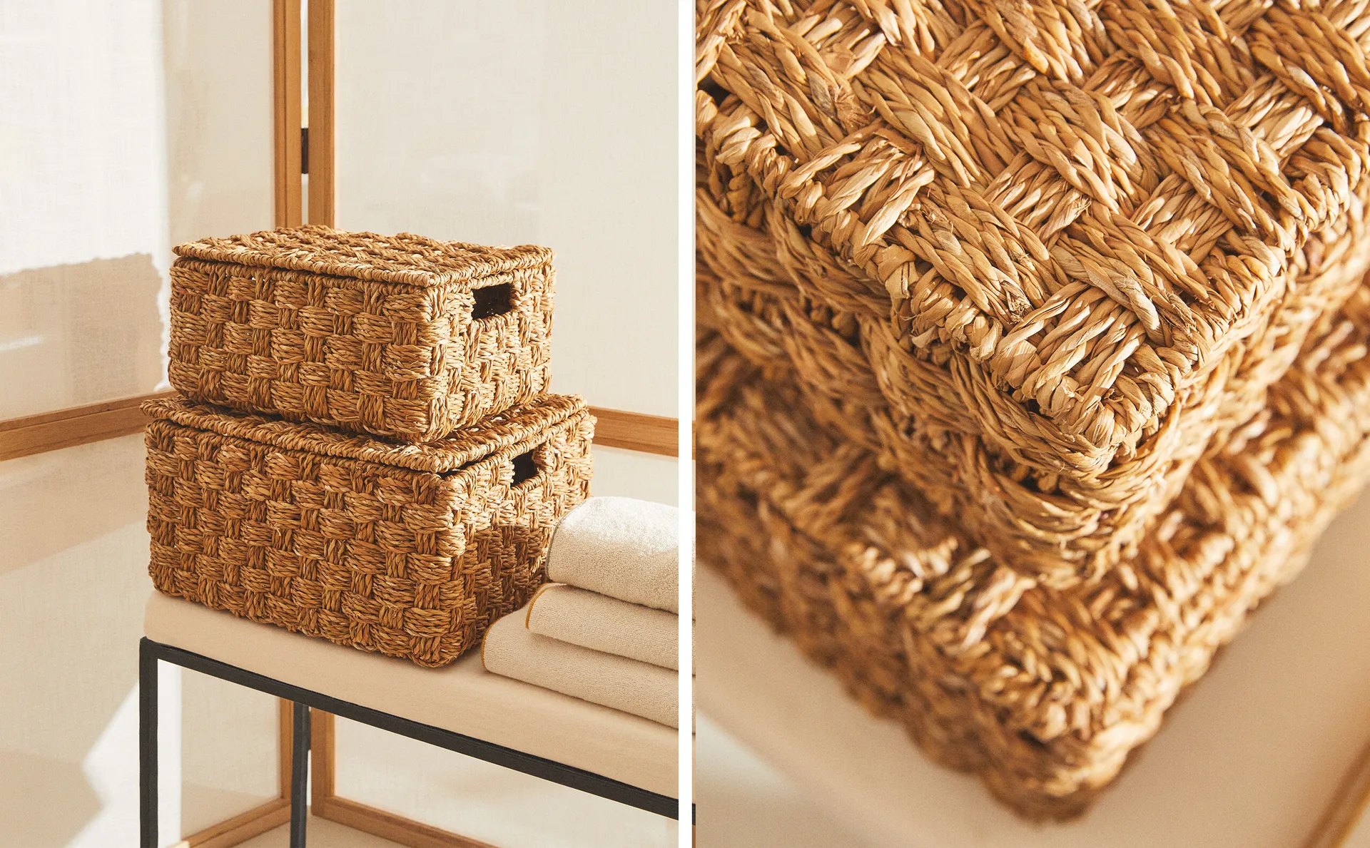 

Плетеная корзина Zara Home, светло-бежевый