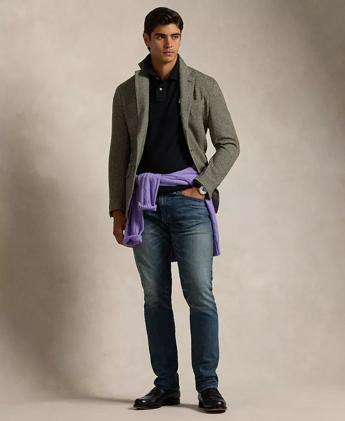 Мужская поло Big Pony Custom Slim Fit с сетчатой тканью Polo Ralph Lauren, черный — фото 4