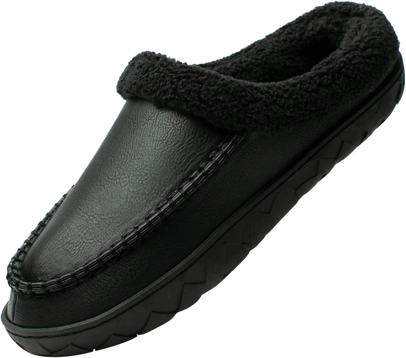 

Мужские мокасины WOTTE из искусственной кожи с флисовой подкладкой и эффектом памяти, домашние тапочки для использования дома и на улице, черный