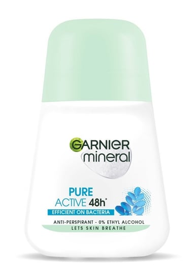 

Шариковый дезодорант, 48 часов, эффективный против бактерий, 50 мл Garnier, Mineral Pure Active