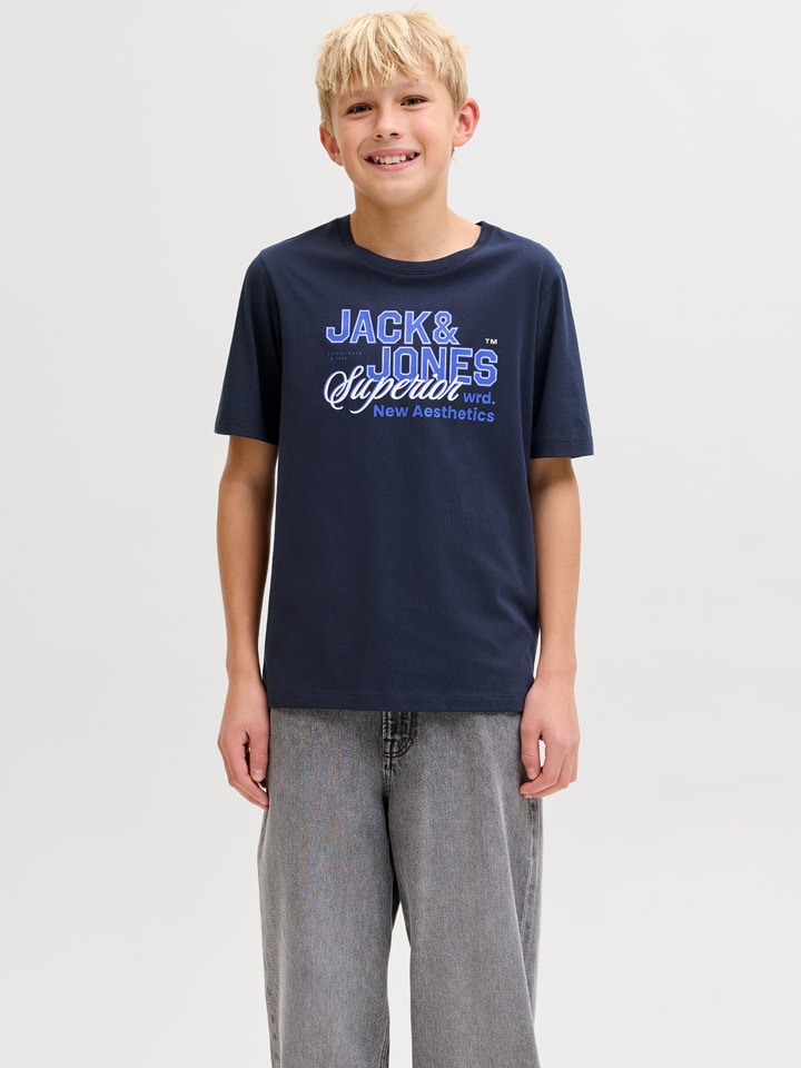 

JACK & JONES Junior Футболка с логотипом темно-синего цвета