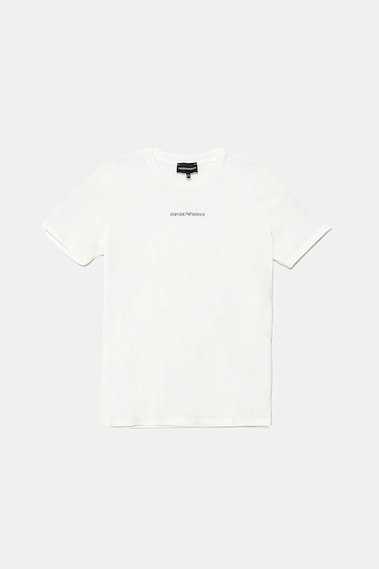 

Детская хлопковая футболка Emporio Armani, белый