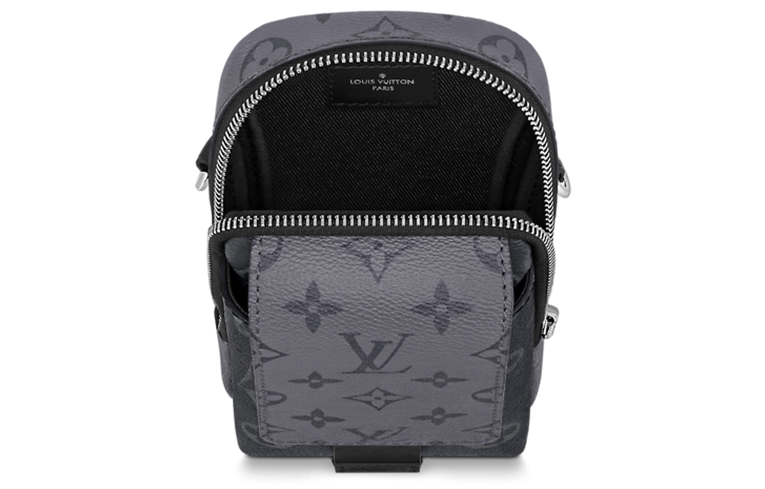 LOUIS VUITTON Кожаная вставка из телячьей кожи с покрытием из ткани чехол для телефона через плечо унисекс серый Regular — фото 4