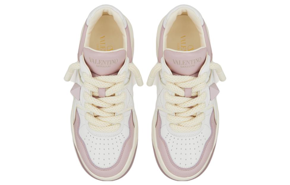 Женские кроссовки Garavani One Stud XL на шнуровке Valentino, бело-фиолетовые — фото 4