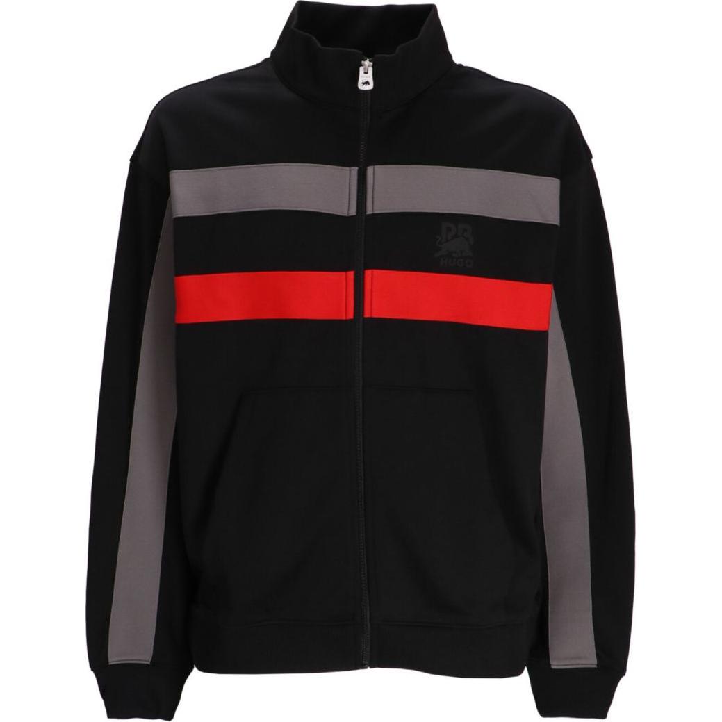 

Джемпер с полосатой отделкой HUGO BOSS, черный