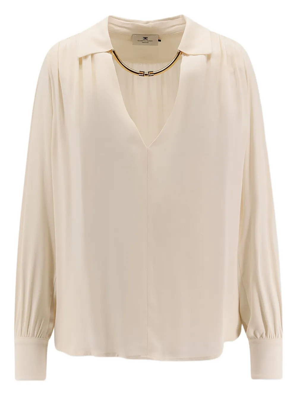 

Блузка с кружевным воротником Elisabetta Franchi, белый