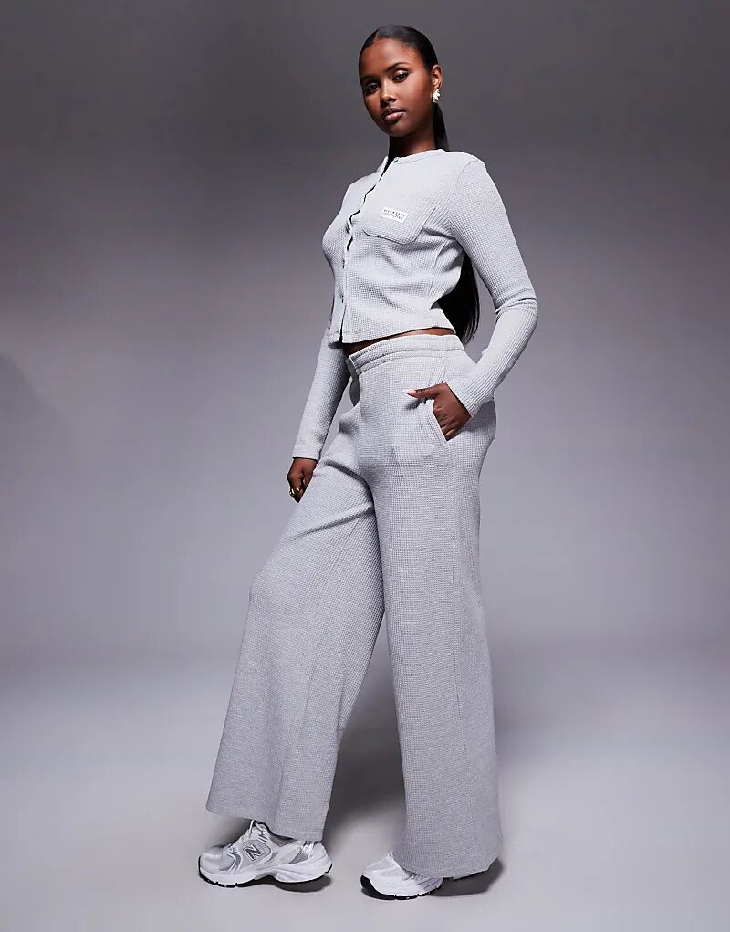 

Джоггеры Weekend Collective Jogger Heavyweight Waffle серого меланжевого цвета Asos Weekend Collective