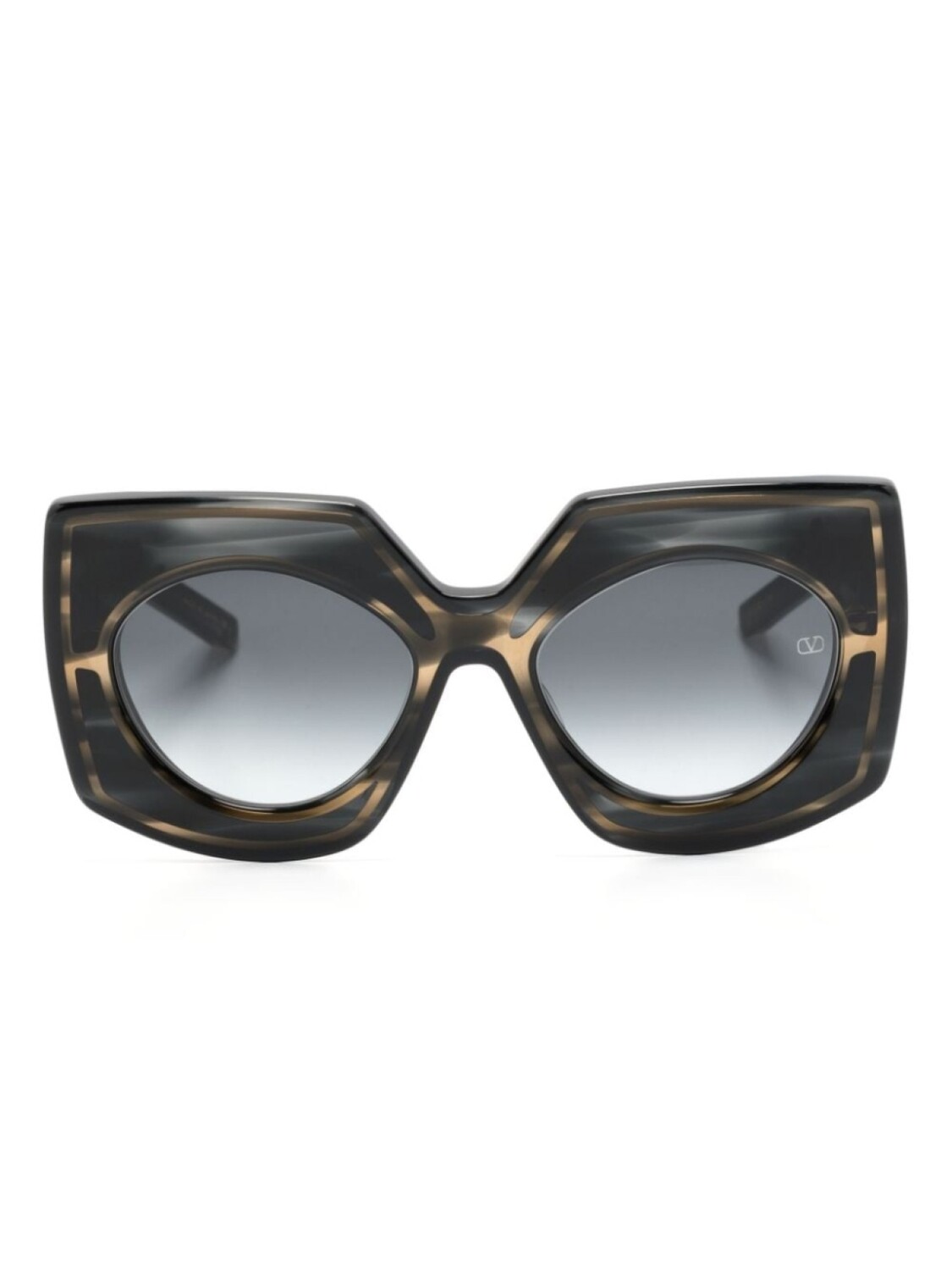 

Valentino Eyewear солнцезащитные очки в массивной оправе, черный