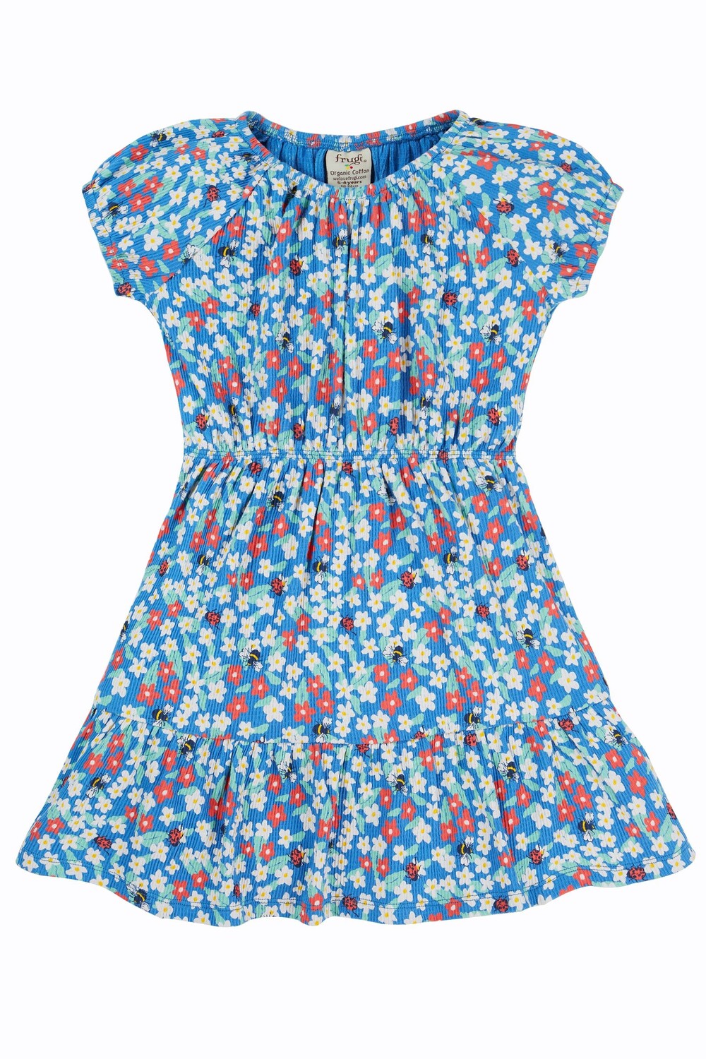

Платье из мятого трикотажа с цветочным мотивом Frugi, синий