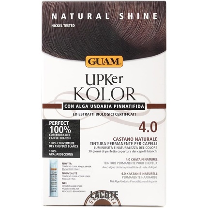 

Натуральная стойкая краска для волос Upker Kolor с водорослями ундария и органическими ингредиентами Guam