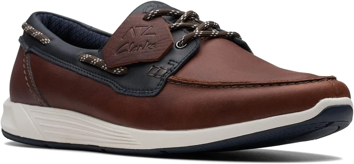 Мужские кроссовки Clarks ATL Sail Go из гладкой кожи, коричневые — фото 2