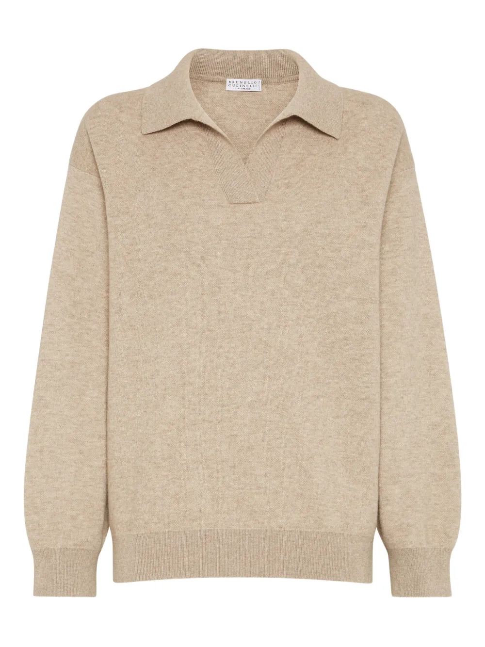

Свитер с воротником поло Brunello Cucinelli, нейтральный