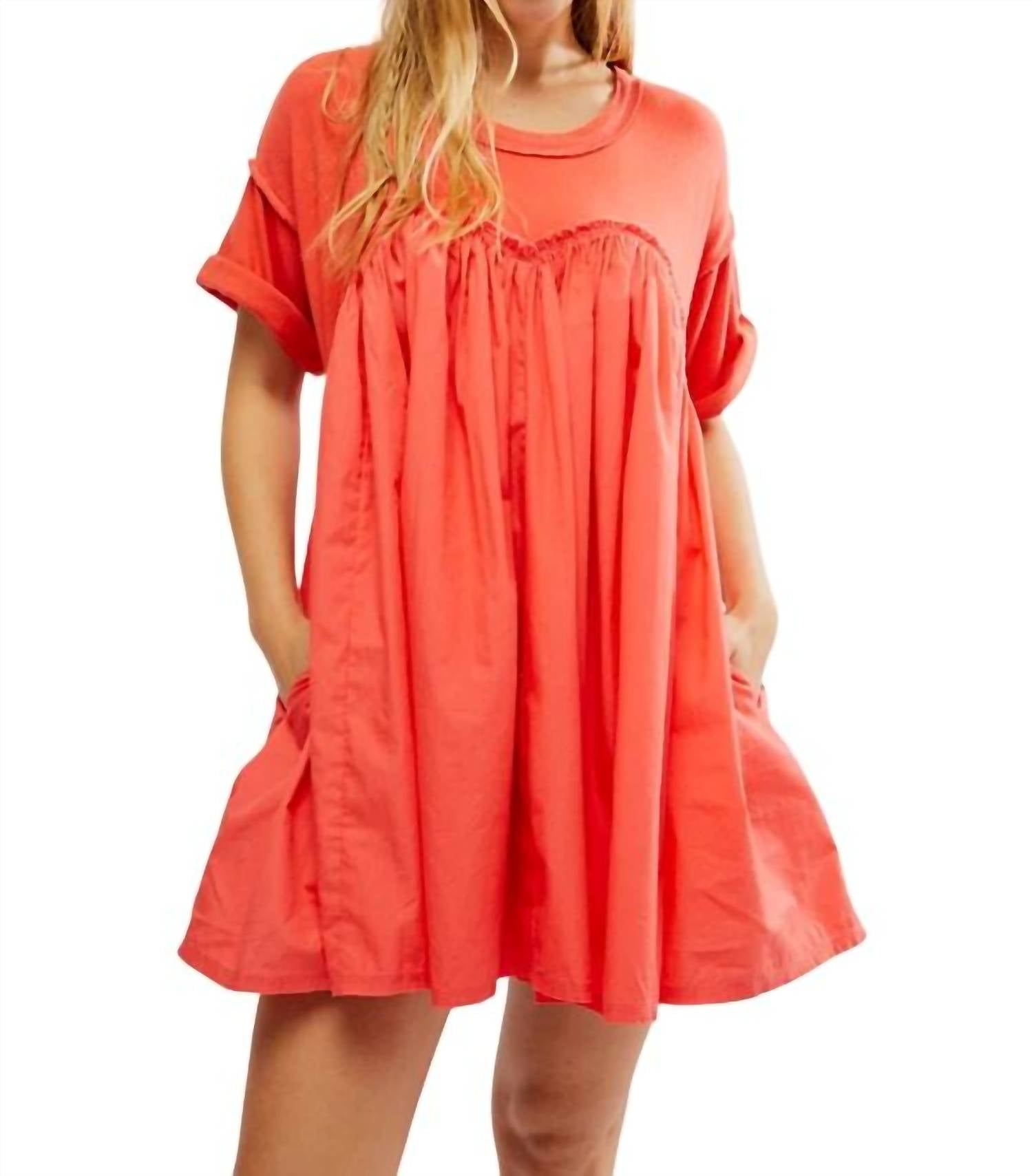 

Мини-платье Catalina в цвете «сияющий арбуз» Free People, цвет radiant watermelon