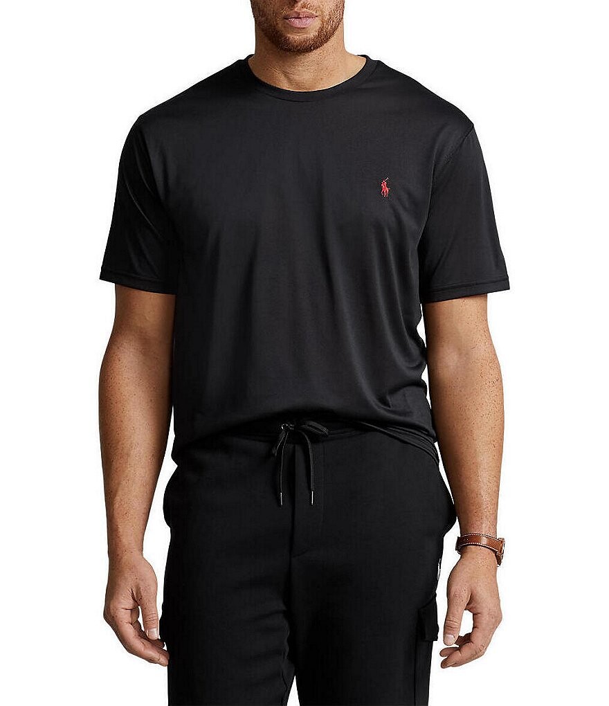 

Трикотажная футболка с короткими рукавами Polo Ralph Lauren Big & Tall Performance, черный