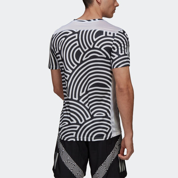 Футболка Men's adidas x Hiroko Takahashi Riko Crossover Round Neck Printing Casual Sports Running Short Sleeve Black T-Shirt, черный — фото 4