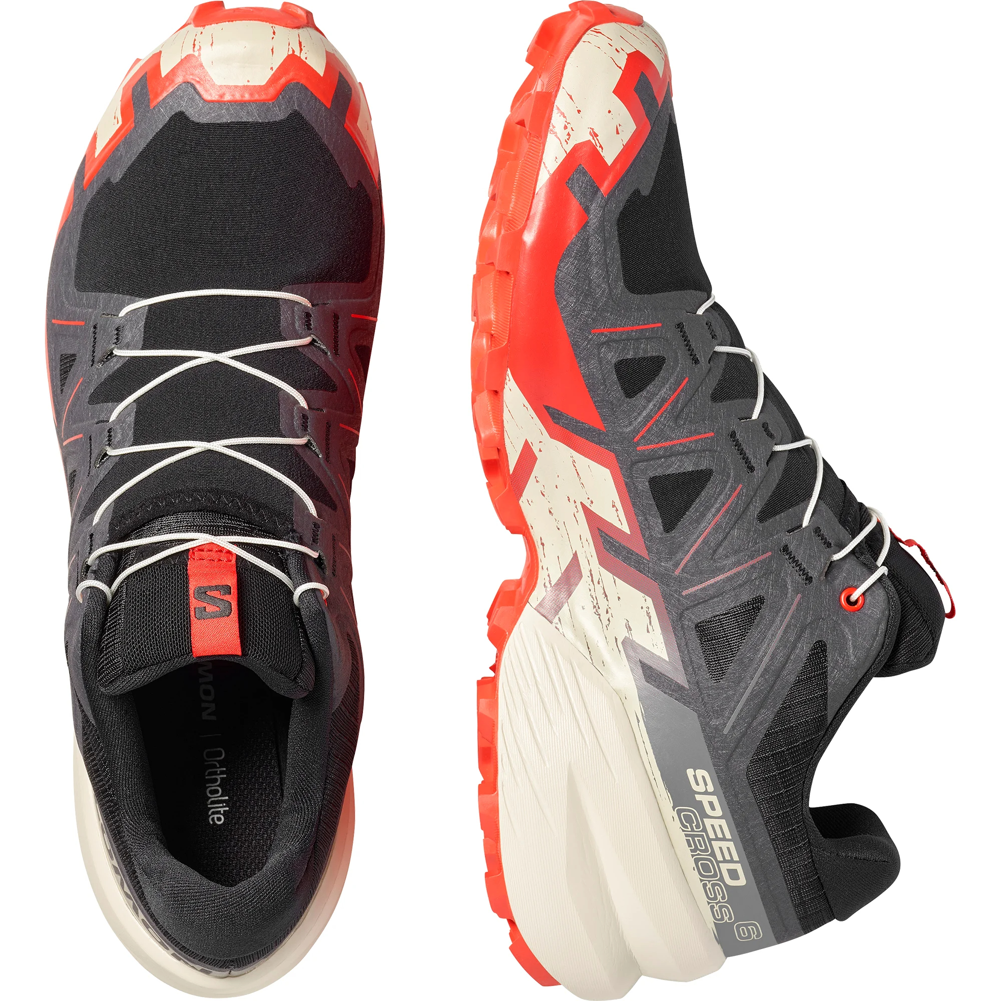 Кроссовки для трейлраннинга Speedcross 6 мужские SALOMON, черный/flame красный — фото 4