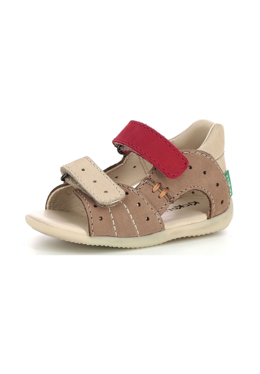 

Сандалии из нубука KicKers, цвет Beige/rot