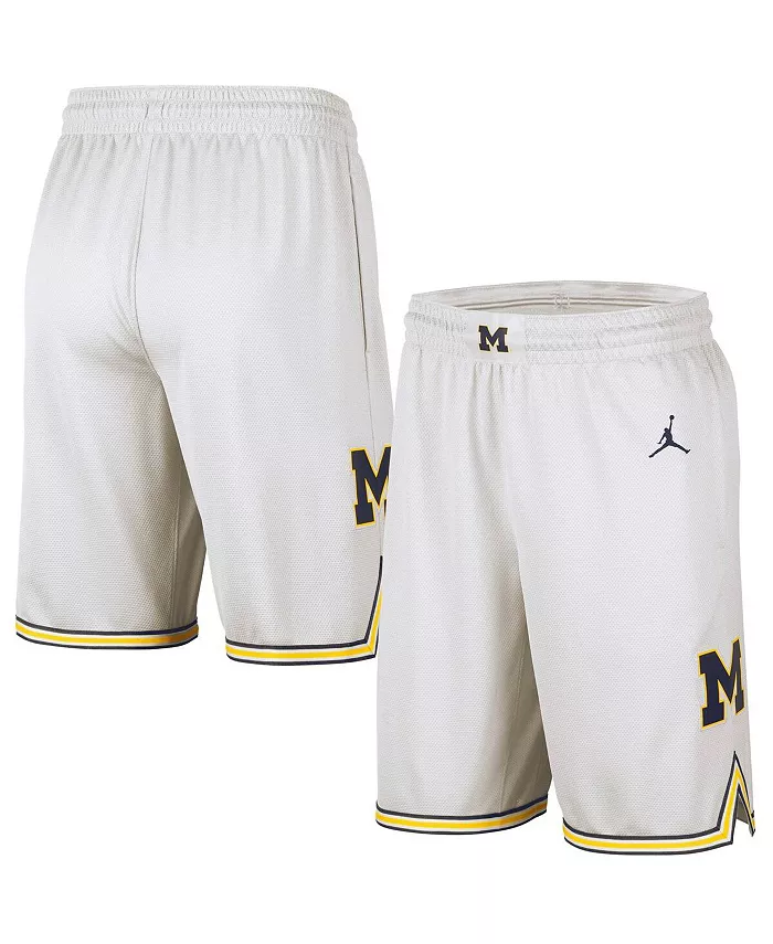 

Мужские белые баскетбольные шорты Michigan Wolverines Replica Team Jordan