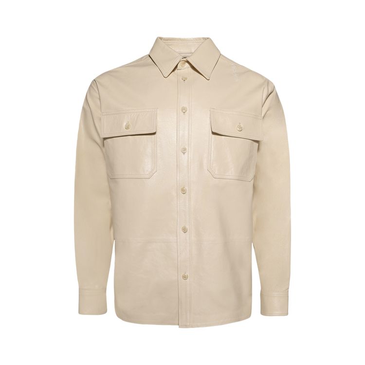 

Рубашка Marni Leather Shirt 'Limestone', желто-коричневый