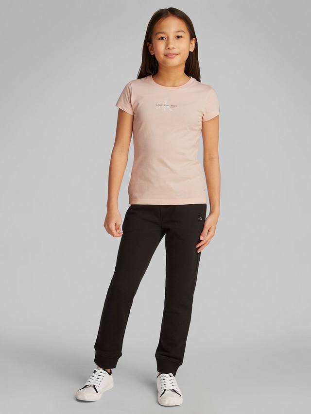 

Детская футболка из хлопка с монограммой Calvin Klein, Silver Peony