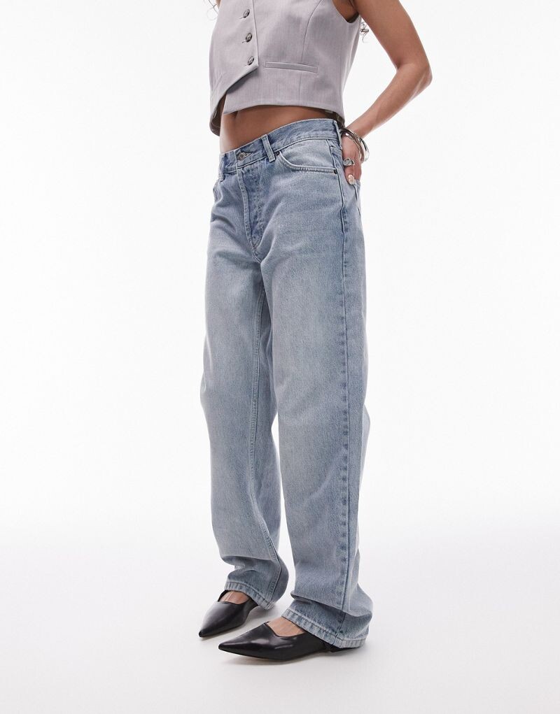 

Серые отбеливающие джинсы Topshop Solice