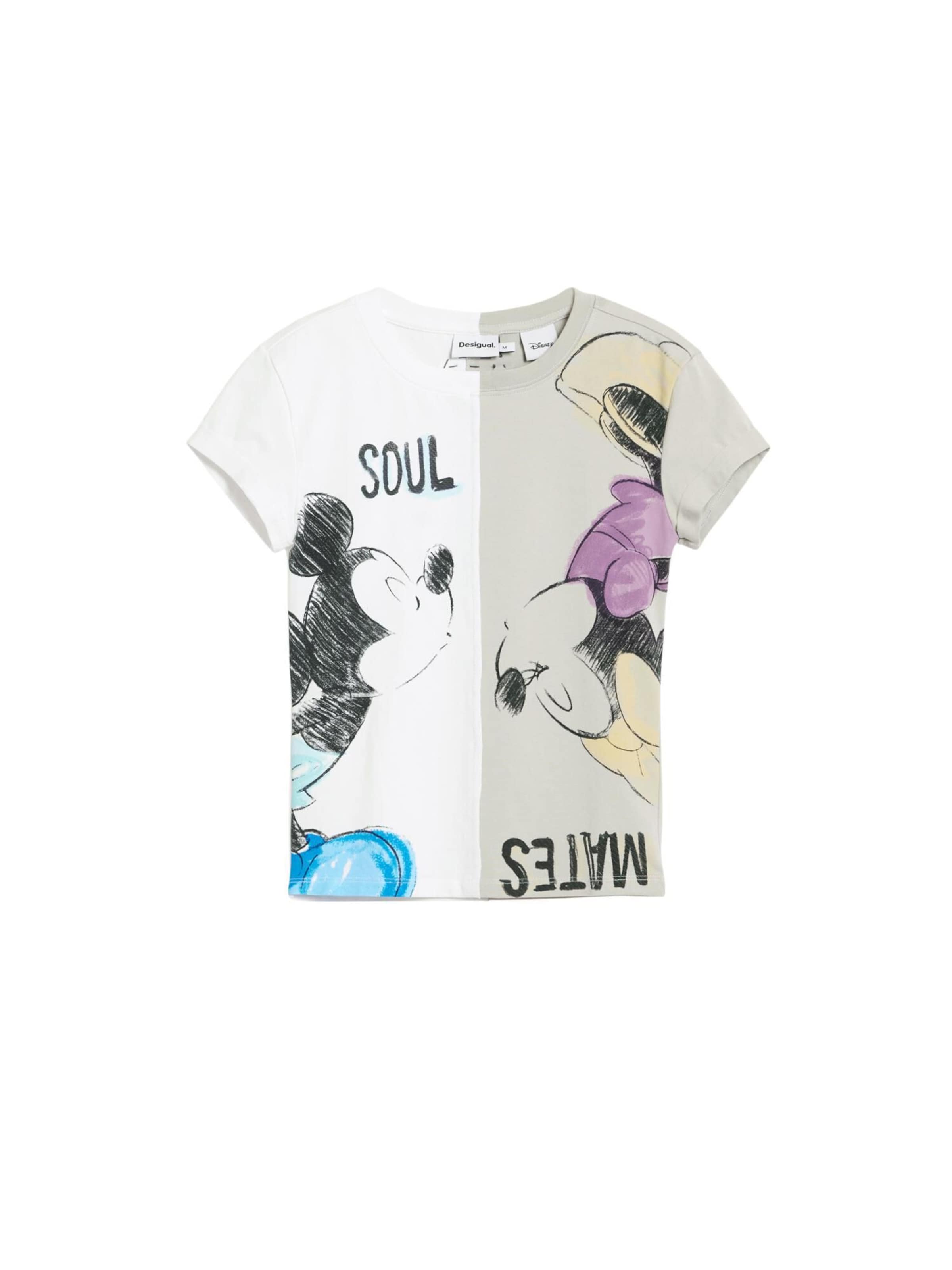 

Desigual Футболка 'Mickey and Minnie Mouse kiss' в белом цвете