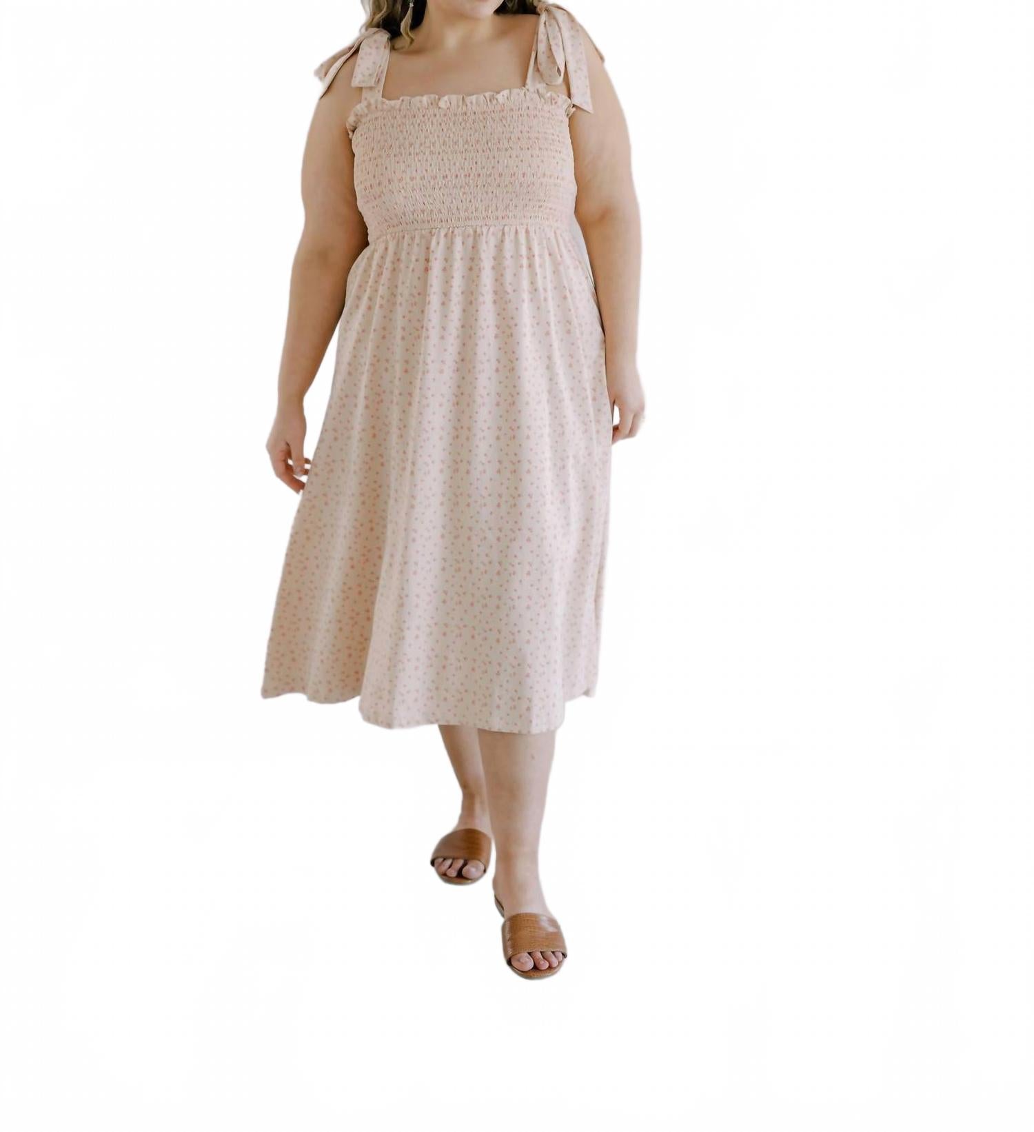 

Повседневное платье-миди в стиле сарафан бежевого цвета Polished Prints, бежевый