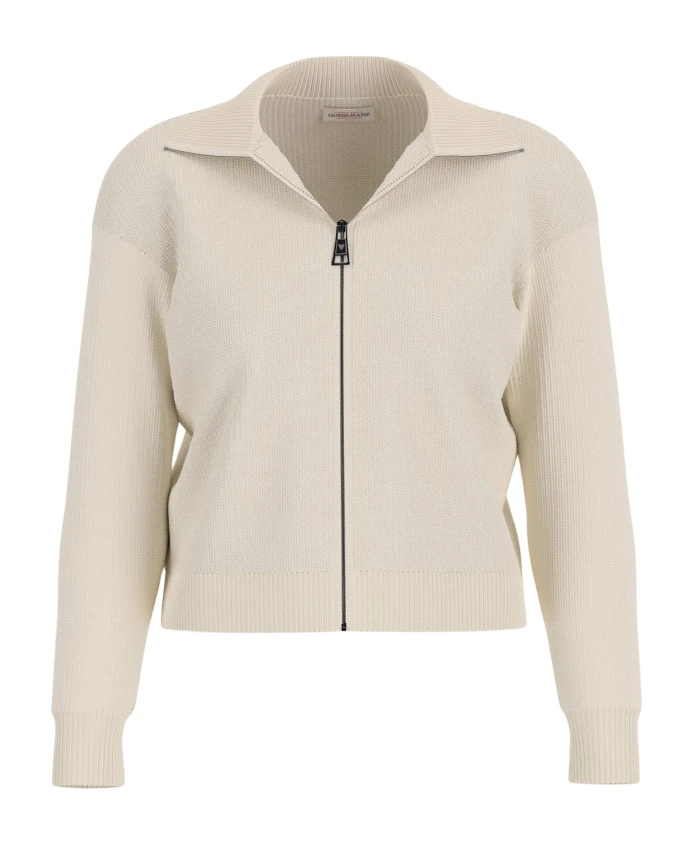 

Белый кардиган с воротником на молнии Guess, белый