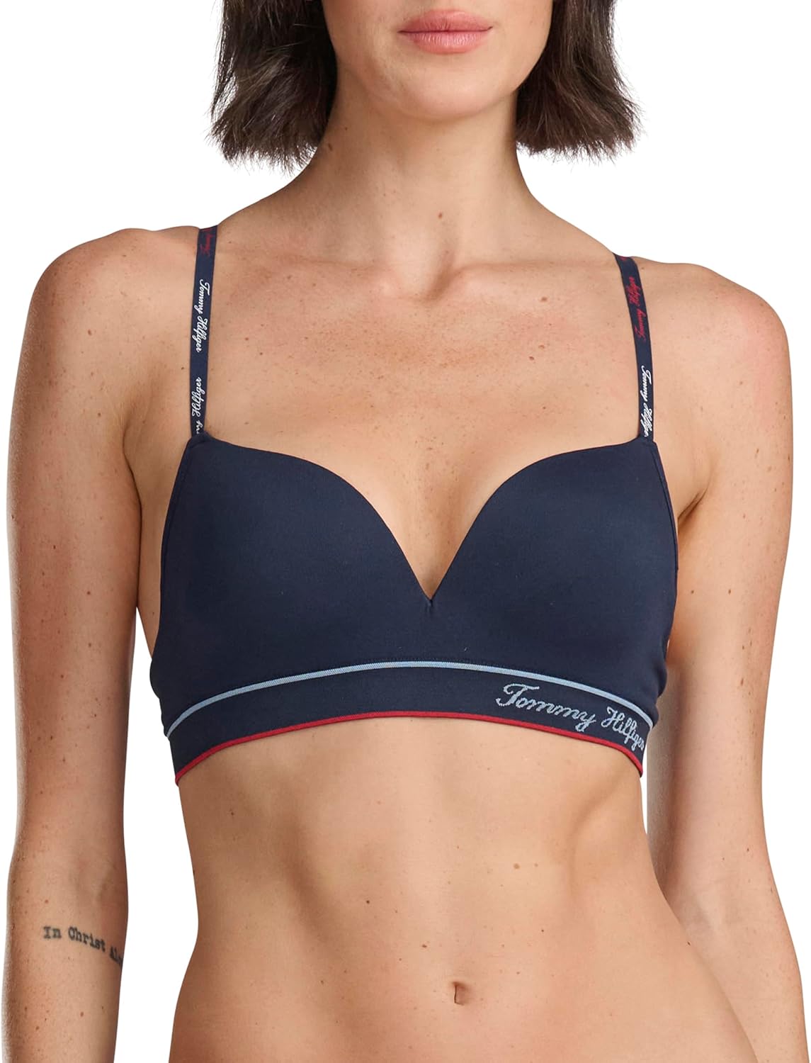 

Женский бесшовный бюстгальтер-бралетт Tommy Hilfiger со слегка подкладкой и без косточек, Sky Captain