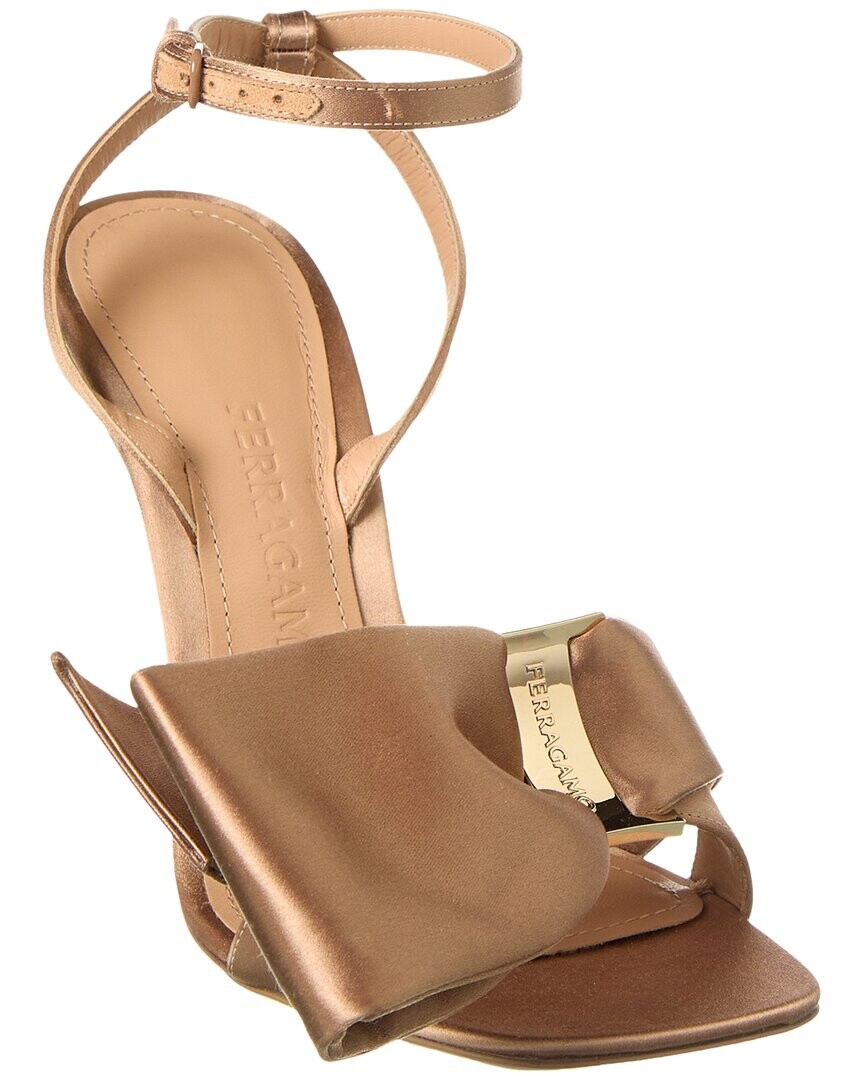 Атласные сандалии Ferragamo Helena с бантом Salvatore Ferragamo, розовый — фото 3