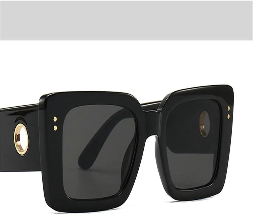 

Женские солнцезащитные очки большого размера в стиле ретро, ​​популярные для активного отдыха, прямоугольная оправа, защита от УФ-излучения UV400 KTUCN, C4beangrey