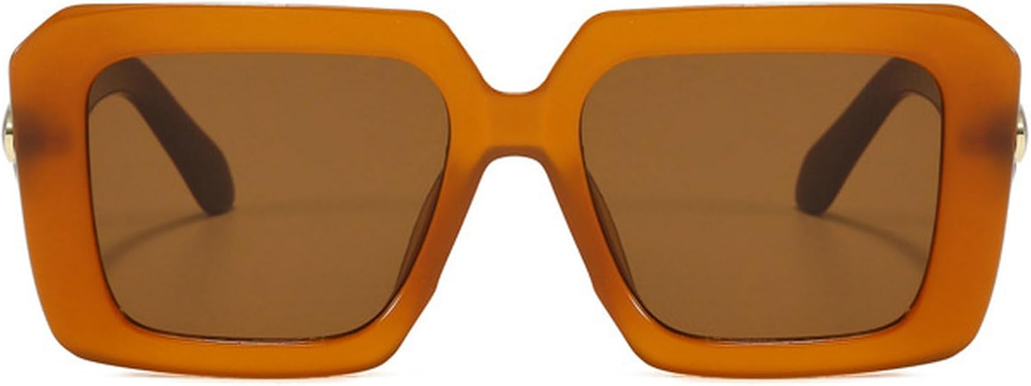 

Ретро-солнцезащитные очки квадратной формы для женщин и мужчин, модные очки большого размера со стразами, трендовые градиентные очки, очки с бриллиантами mincl, Ornage Brown