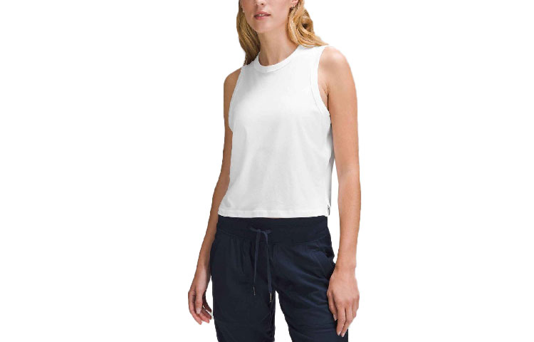 

Топ-майка женская с круглым вырезом Moderate Others Lululemon, белый/wht