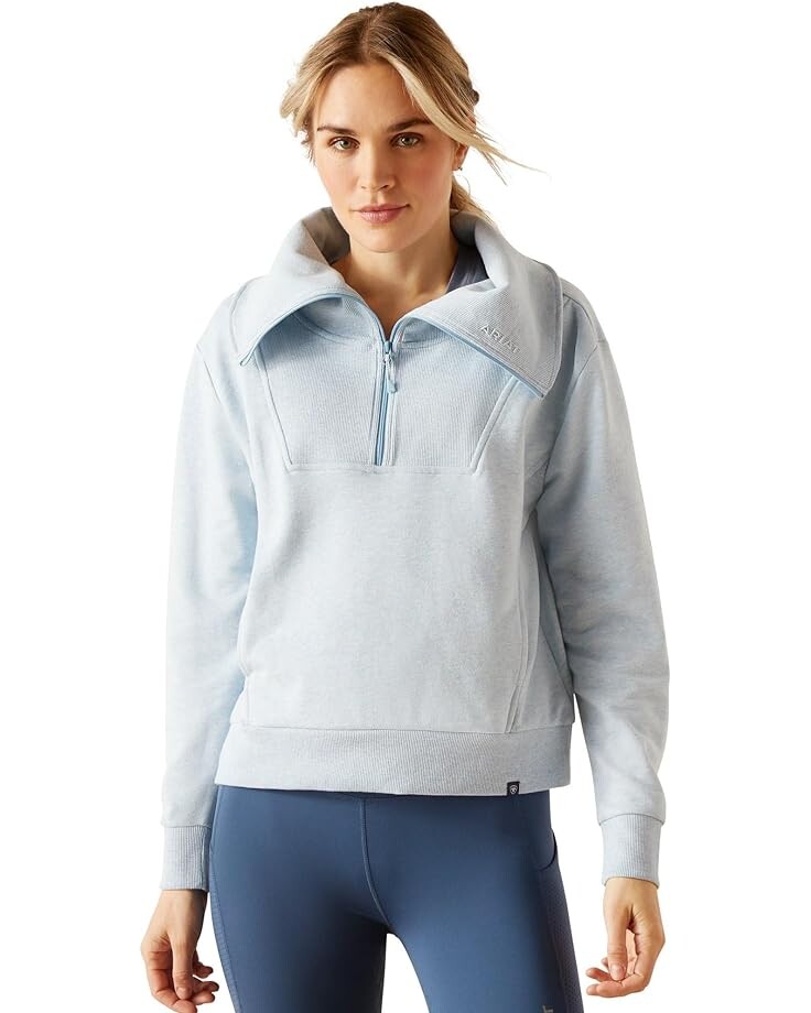 

Рубашка Ariat Fern 1/2 Zip Sweatshirt, цвет Heathered Glacier Lake