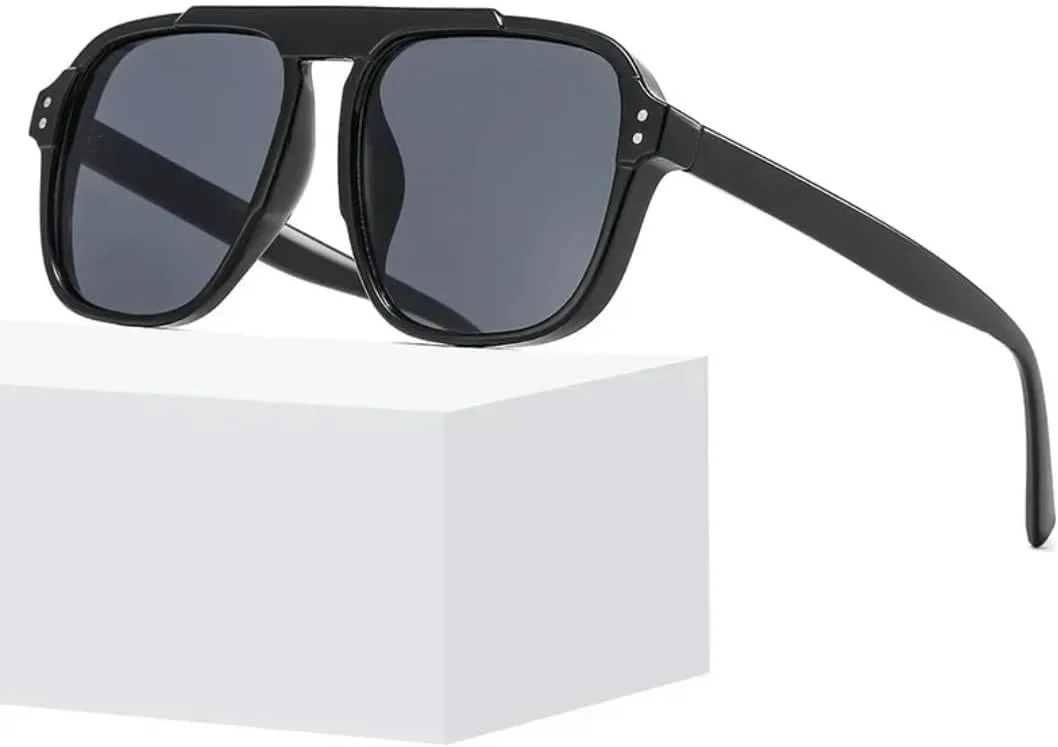 

Солнцезащитные очки с защитой UV400 | Черно-желтые заклепки в стиле панк | Для женщин и мужчин | Для занятий спортом на открытом воздухе и вождения DSVIGF, Black Red