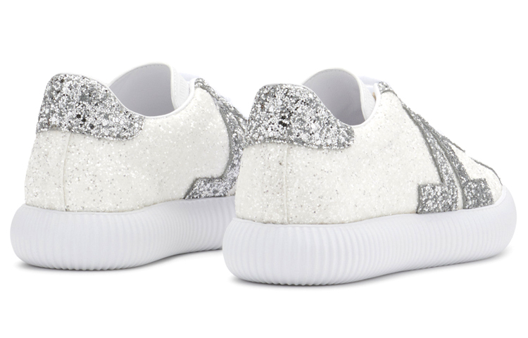 Glen Low Top Стильные Скейтерские Кроссовки Женские Серебристо-Белые Lanvin — фото 4