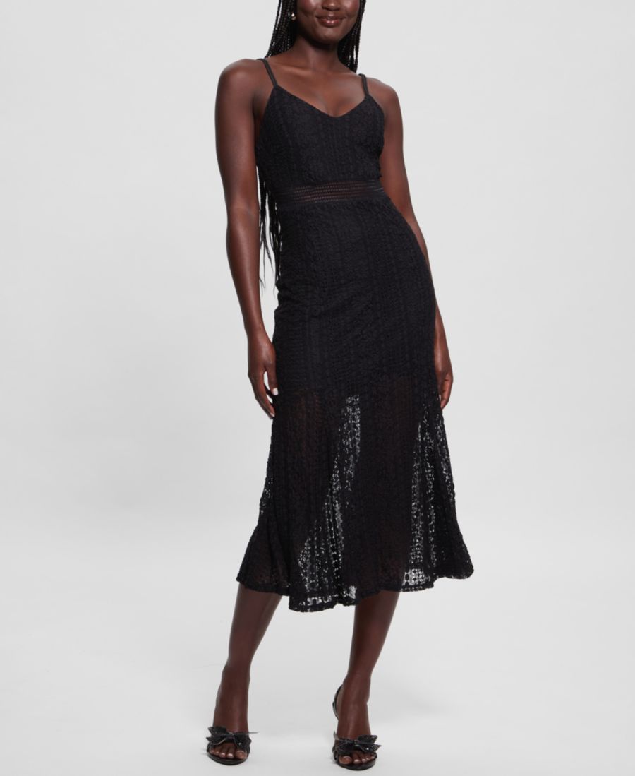 

Женское миди-платье без рукавов с V-образным вырезом GUESS, Black