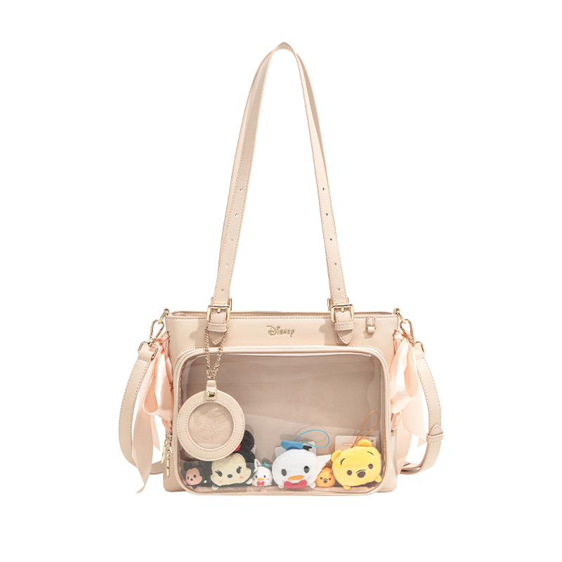 

Disney Микки Серия ПУ портативная сумка через плечо на одно плечо обычная женская разноцветная, Pink Shopping Bag with Brand Outer Box