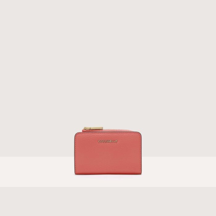 

Визитница из зерненой кожи Coccinelle METALLIC TRICOLOR, красный