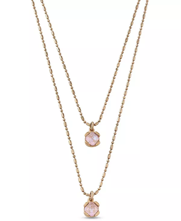 

Двойное ожерелье из металлического сплава с покрытием из 18-каратного золота Unode50, gold