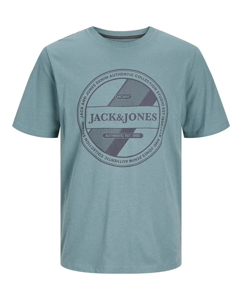 

Мужская футболка с короткими рукавами и трафаретным логотипом сбоку Jack & Jones, синий