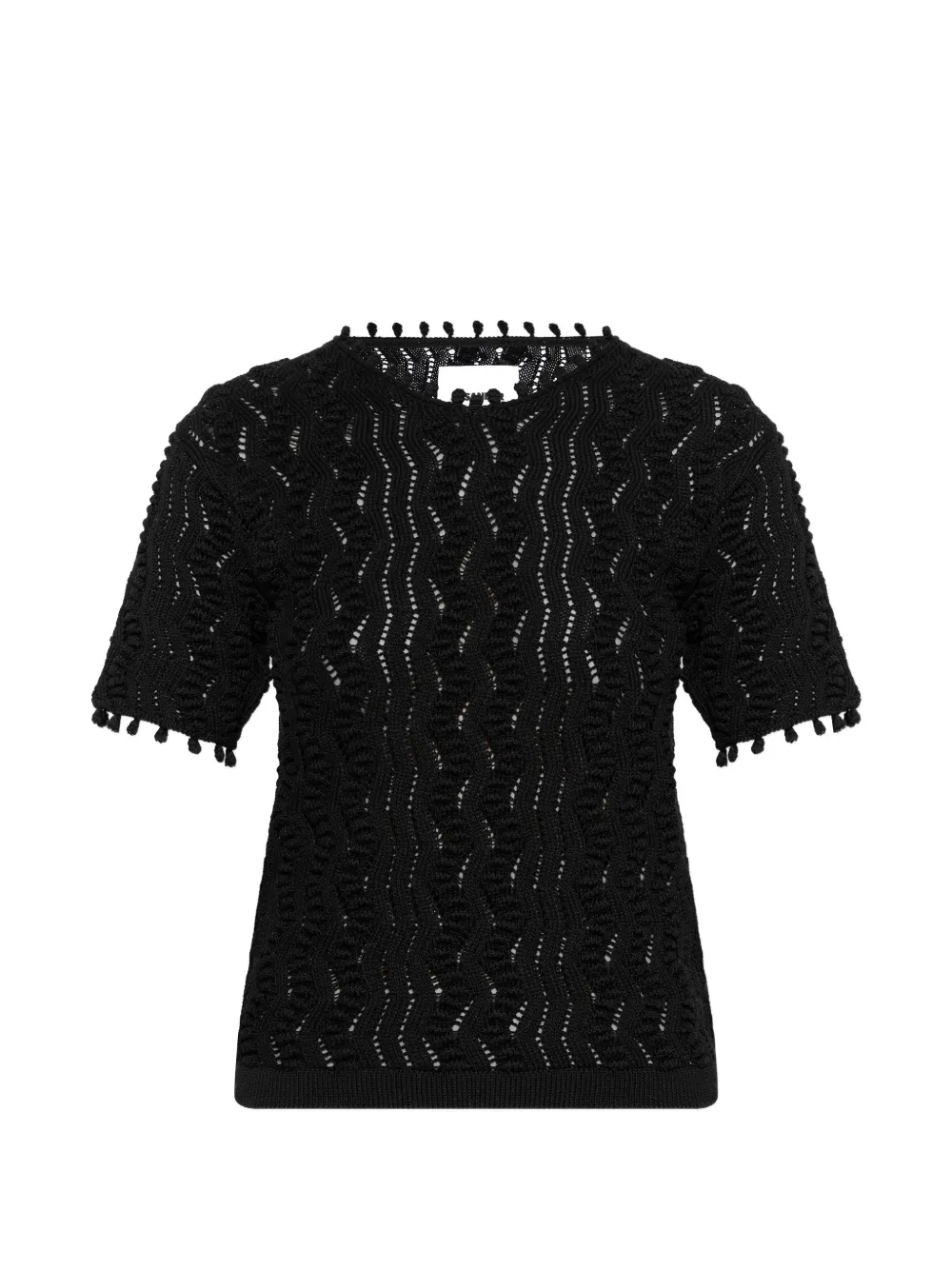 

Топ с отделкой из помпонов Jil Sander, черный