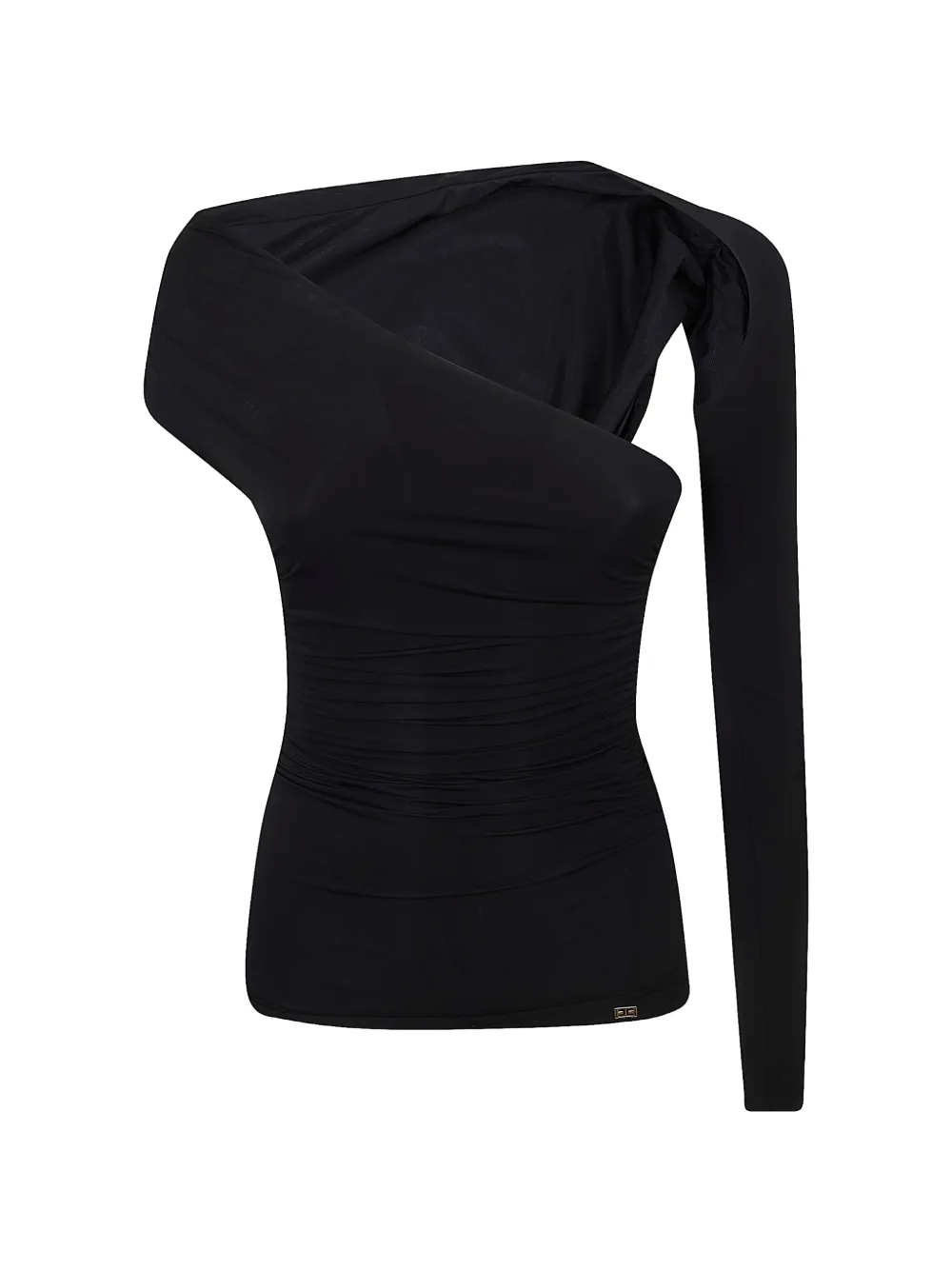 

Топ на одно плечо с драпировкой Elisabetta Franchi, черный