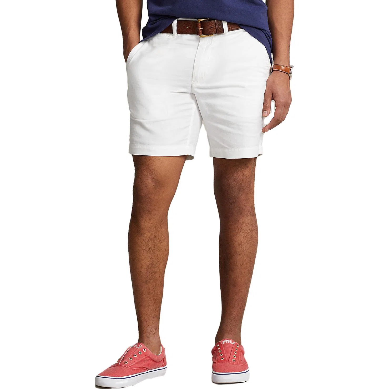 Шорты из льняной смеси, предварительно носимые Polo Ralph Lauren, White — фото 3