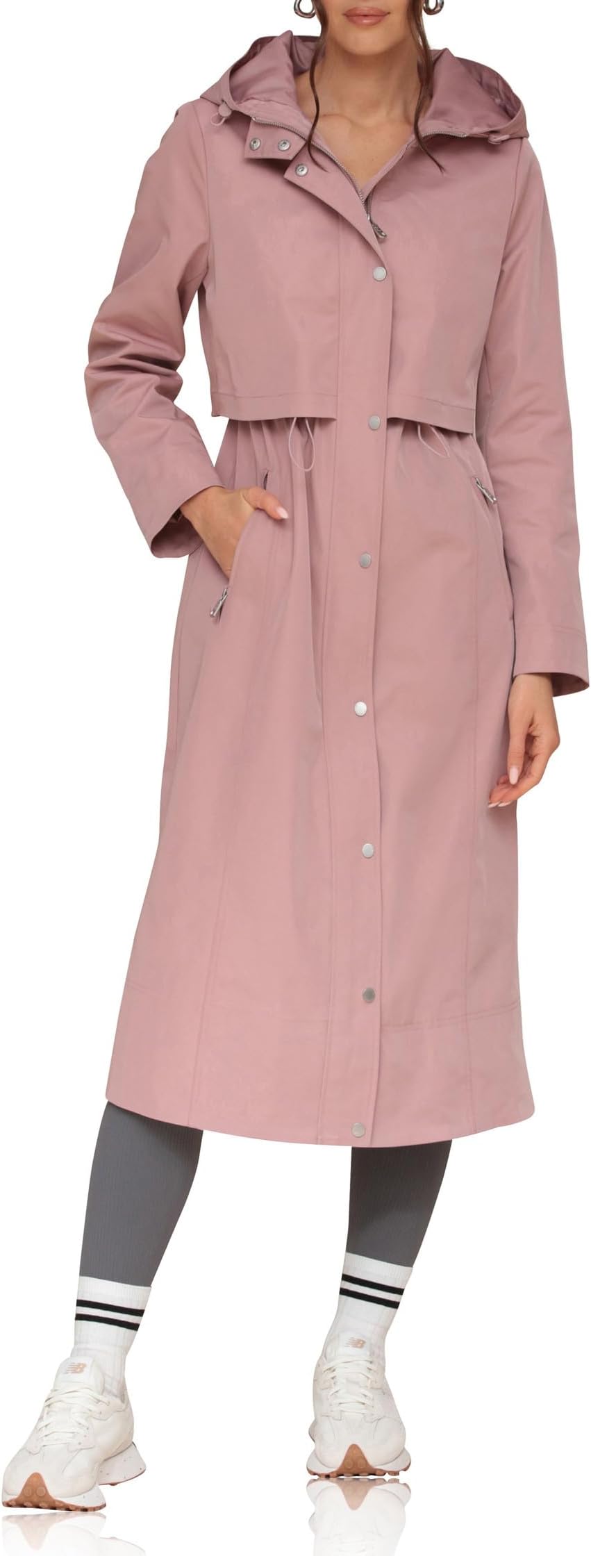 

Анорак Avec Les Filles Hooded Maxi Rain Anorak, цвет Rose