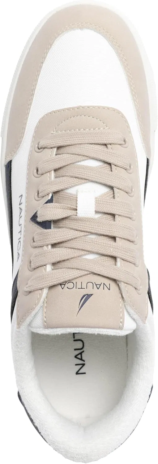 Кроссовки повседневные Nautica Classic Lace-Up Low Top Loafer, Off White Navy-jansen — фото 4