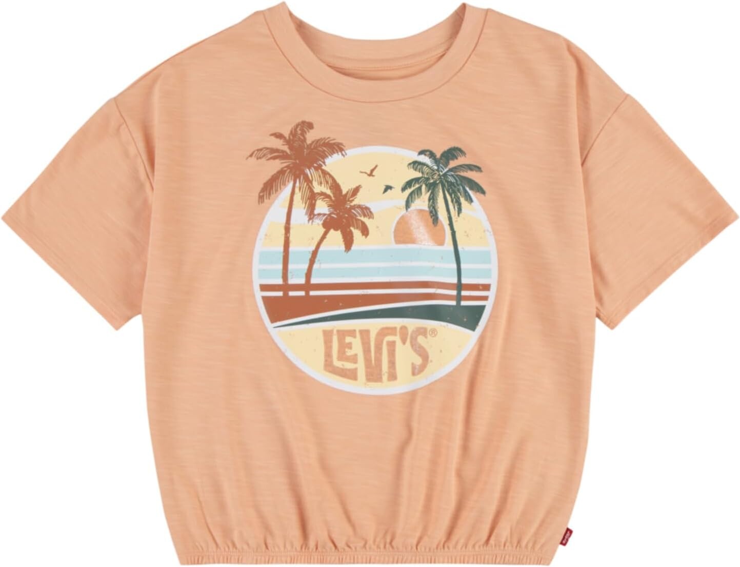 

Футболка Levi's Kids Boxy Cinched Waist Graphic T-Shirt, цвет Coral Sands