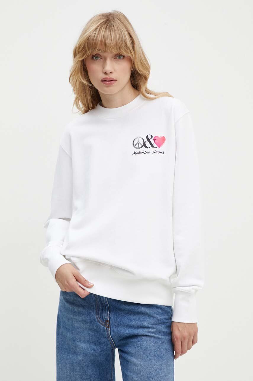 

Хлопковая толстовка Moschino Jeans, белый