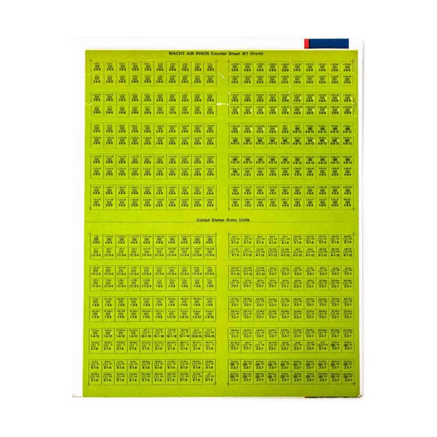 

Запасные счетчики Wacht Am Rein — лист №1, Replacement Wargame Counters (Game Parts)